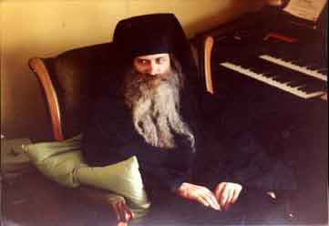 Giving a Bible Study to a group of young converts at the home of his good friend Mrs. Valentina Harvey. Redding, California, 1981 - Copyright � The Blessed Seraphim Hermitage